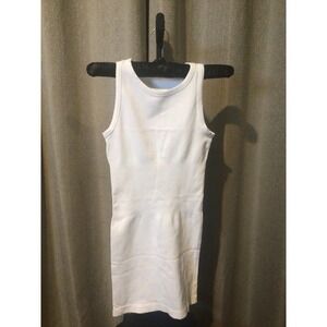 NWOT QQQ White Ribbed Knit Sleeveless Bodycon Mini Dress Womens Size Small